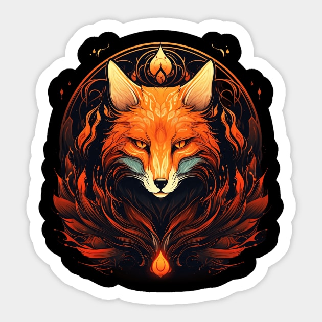 Fire Fox Spirit Sticker by MetaBrush